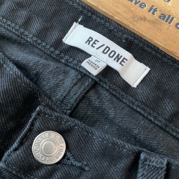 RE/DONE 70s Low Rise rider Bell Bottom Black Jeans Size 27 NEW vintage flare leg - Picture 10 of 12